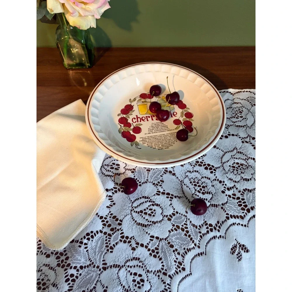 Vintage Ceramic‎ Cherry Pie Recipe Dish